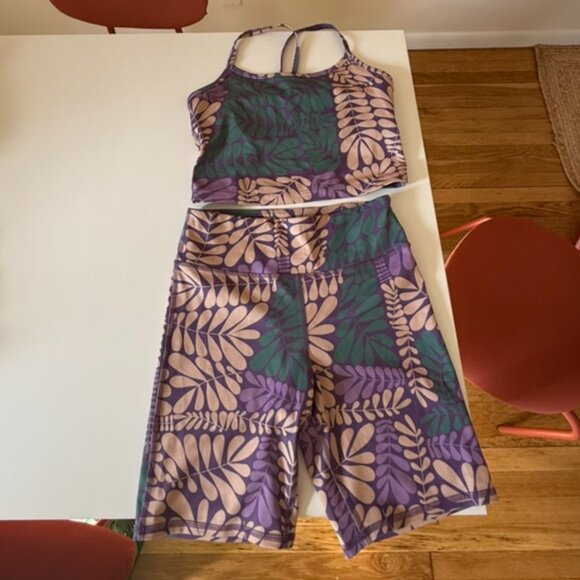 Parks Project Big Sur Fern Set - biker shorts & sports bra - Picture 3 of 9